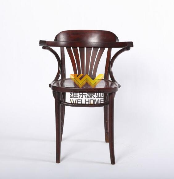 Claret bentwood dinning fan back arm chair